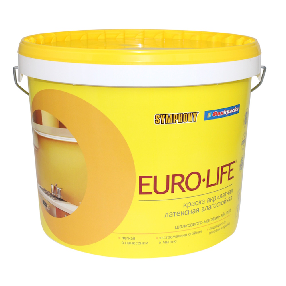 EURO-LIFE, европейское качество, шелковисто-матовая краска (База С), 2,7 литра