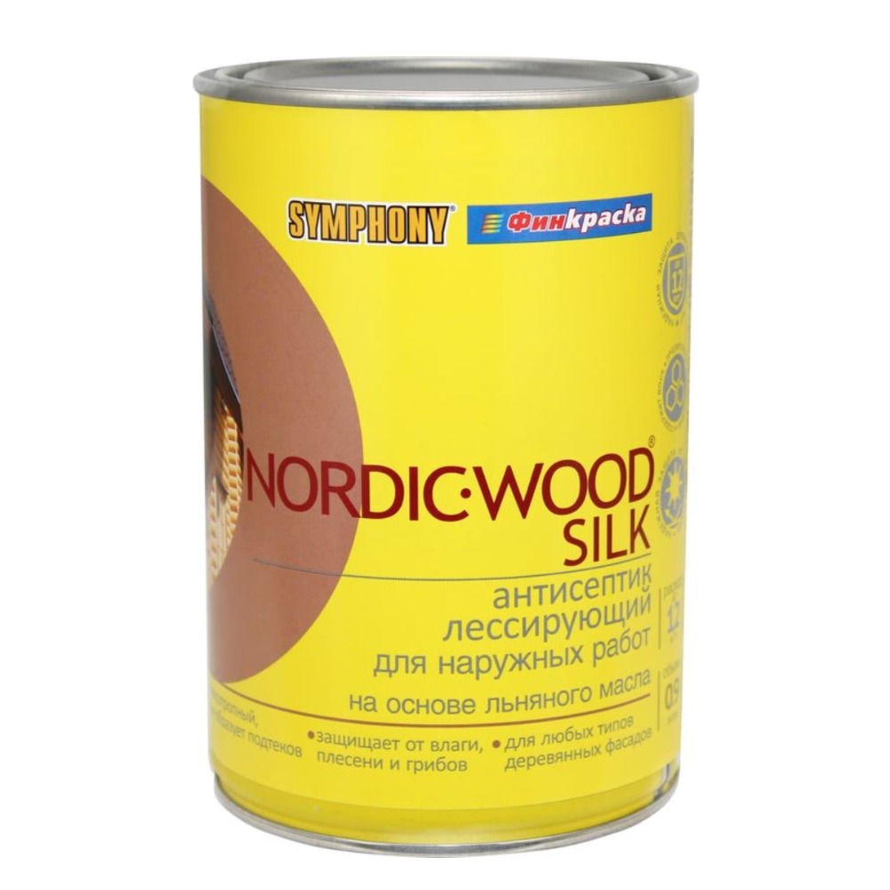 NORDIC WOOD Silk, Лессирующий тиксотропный антисептик, 0,9 литра