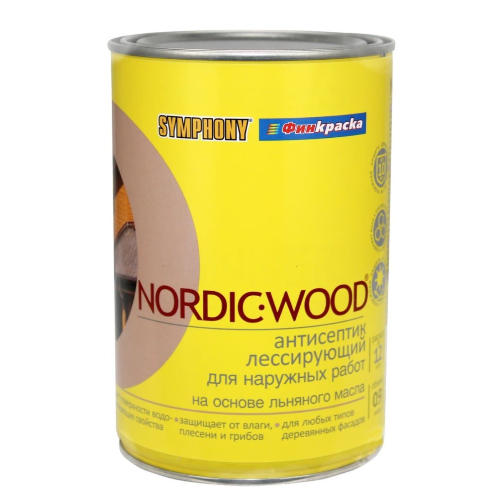 NORDIC WOOD, Лессирующий антисептик, Россия, 0,9 литра