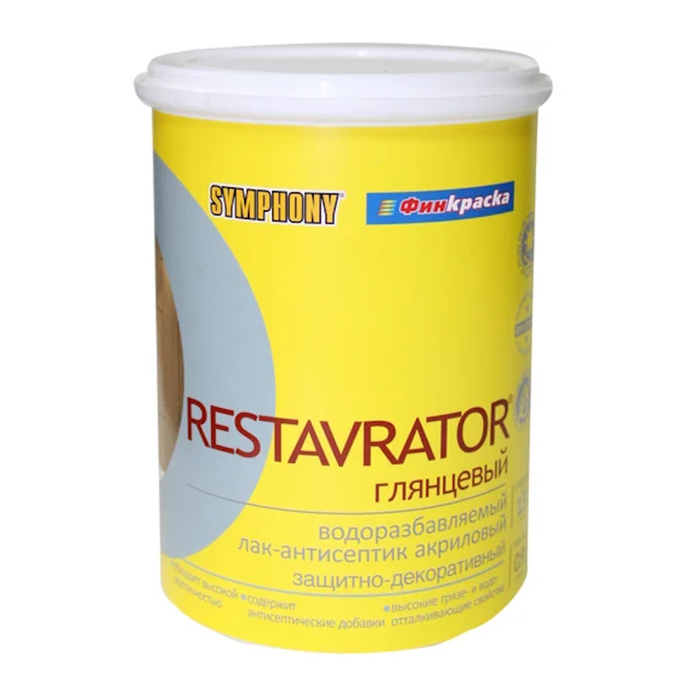 RESTAVRATOR, глянцевый, водоразбавляемый лак-антисептик, 0,9 литра