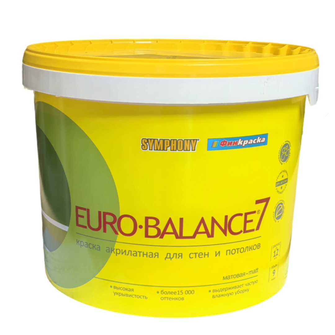 EURO-balance 7, акрилатная, матовая, интерьерная краска (База С), 9 литров