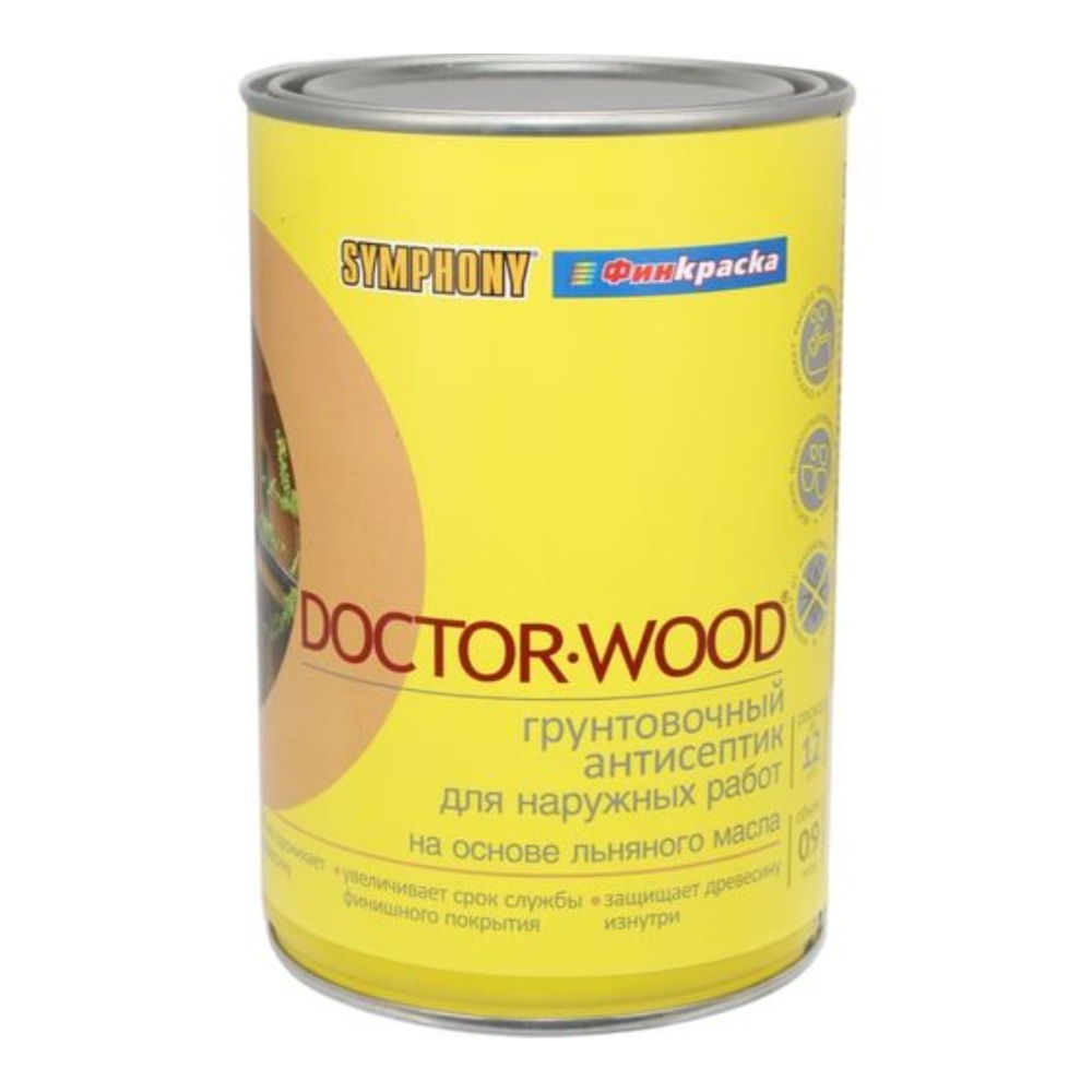 Doctor wood, грунтовочный антисептик, 0,9 литра